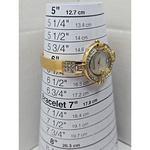 Elgin EG400 124 VJ21 Gold Tone Crystal Quartz Ladies Watch New Battery Vintage main image 4